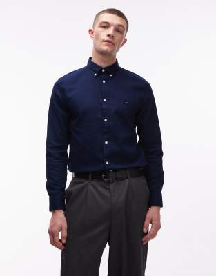 Tommy Hilfiger flex dobby shirt in navy