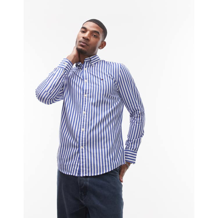【2plan】Maydam striped overfit shirt Stripe Poplin Oversized Shirt – MONROW