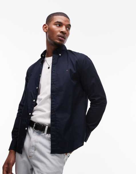 Tommy Hilfiger flex poplin shirt in navy - view 1
