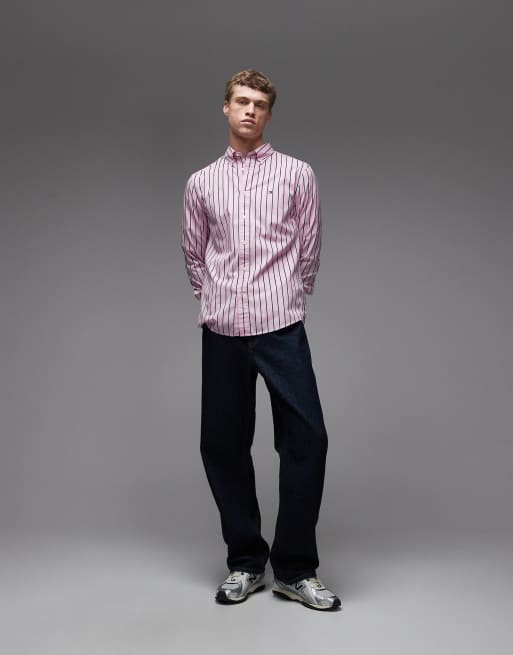 Tommy Hilfiger flex poplin shirt in pink stripe, 2 of 5