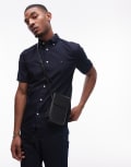[Tommy Hilfiger] Tommy Hilfiger flex poplin short sleeve shirt in navy M Desert Sky