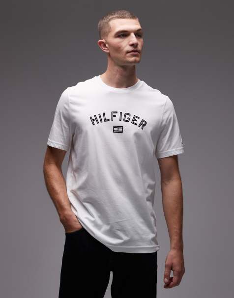 Tommy Hilfiger flock logo t-shirt in white - view 1