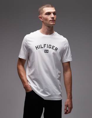 Tommy Hilfiger Flocked Logo T-shirt In White