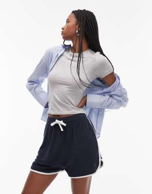 Tommy Hilfiger - Frottee-Shorts in Marineblau