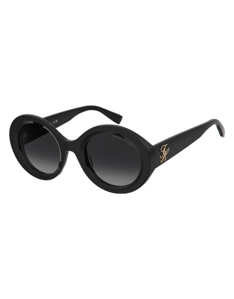 Tommy Hilfiger Gafas de sol Tommysungl redondas con lentes degradadas grises en negro - view 1