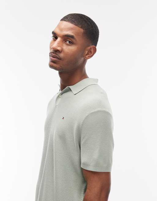 Tommy Hilfiger - Gebreid poloshirt in mintgroen, 4 van 5