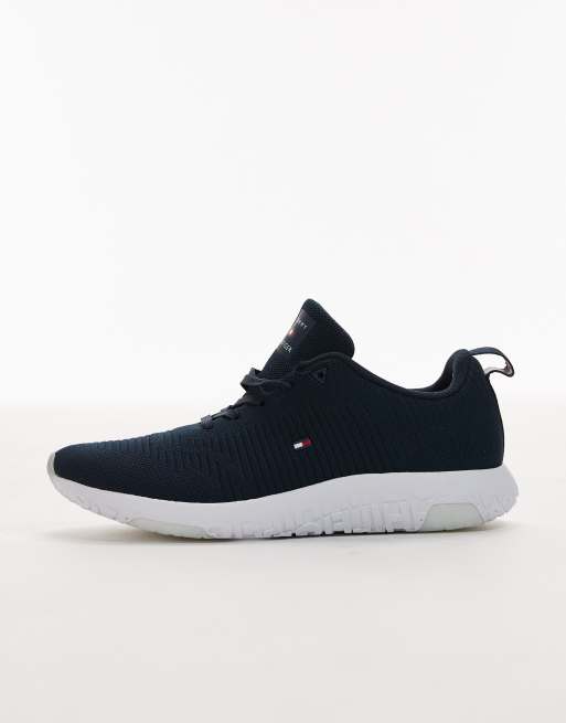 Tommy Hilfiger - Gebreide hardloopschoenen met logo in zwart en wit, 2 van 5