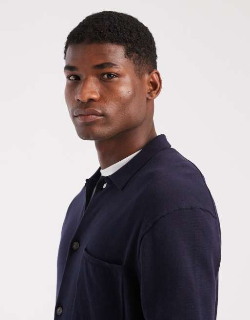 Tommy Hilfiger - Gebreide polo met knopen in marineblauw, 3 van 5