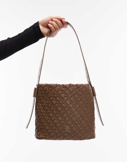 Tommy Hilfiger – Geflochtene Schulter-Bucket-Bag in Braun, 2 von 4