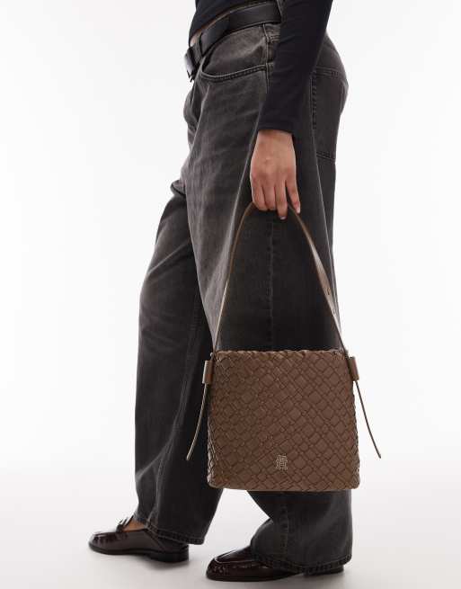 Tommy Hilfiger – Geflochtene Schulter-Bucket-Bag in Braun, 3 von 4