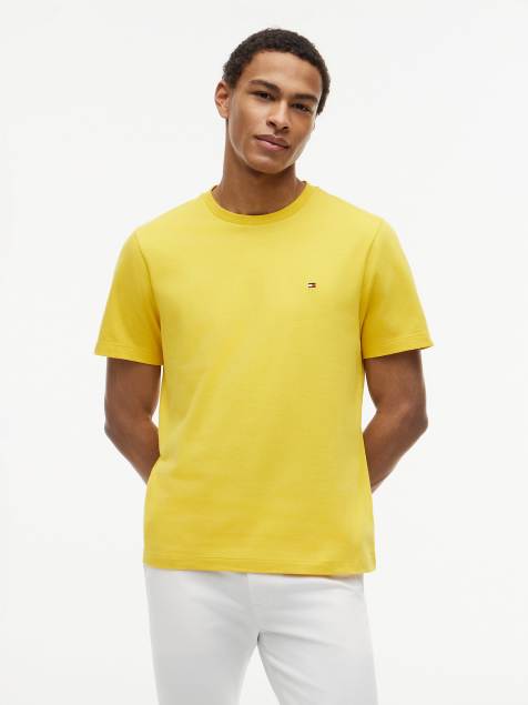 Tommy Hilfiger – Gelbes T-Shirt mit Flaggenstickerei und Rundhalsausschnitt - view 1