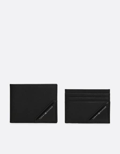 Tommy Hilfiger – Geschenk-Set mit Kartenetuis aus Leder in Schwarz