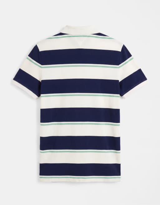 Tommy Hilfiger - Gestreept regular-fit poloshirt in marineblauw en wit, 7 van 7
