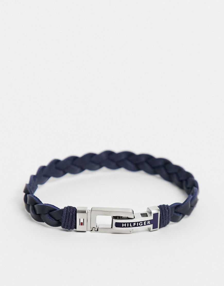 Tommy Hilfiger - Gevlochten armband voor heren in blauw