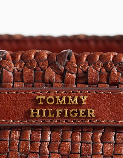 Tommy Hilfiger – Gewebte Mini-Tragetasche in Hellbraun mit Markenlogo, 2 von 4