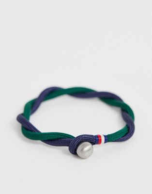 Tommy Hilfiger - Geweven armband in marineblauw en groen