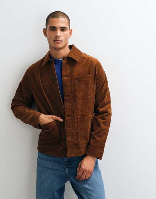 Tommy Hilfiger giacca da lavoro in velluto a coste color tan, 1 di 5