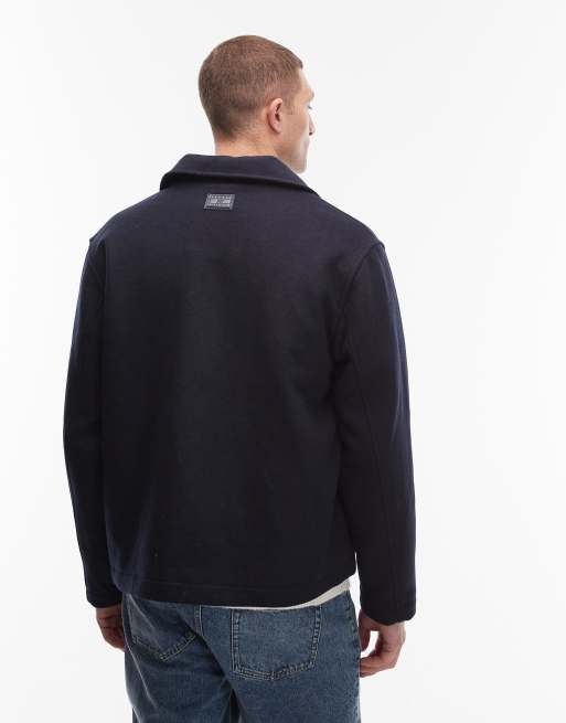 Tommy Hilfiger - Giacca harrington in lana blu navy, 3 di 5