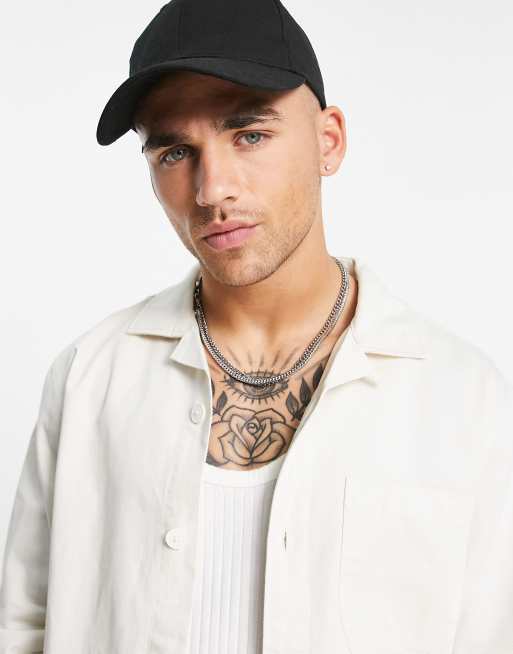 Tommy Hilfiger - Giacca in twill color crema con toppa con logo sul braccio, 4 di 4