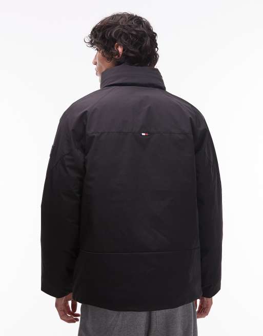Tommy Hilfiger - Giacca nera in tessuto tecnico con cappuccio, 3 di 5