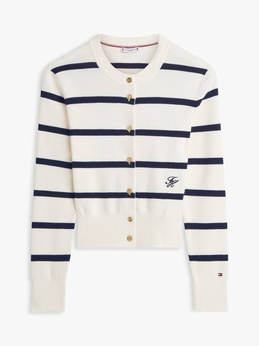 Tommy Hilfiger - Gilet en maille de qualité supérieure à boutons dorés - Multicolore, 5 de 5