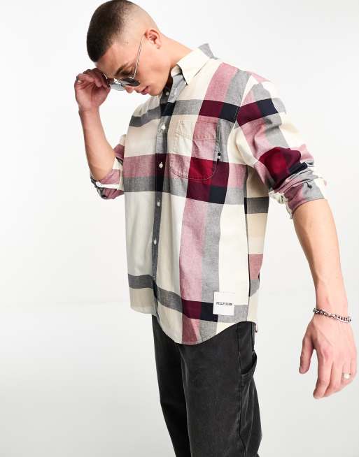 Check styling ideas for「Soft Knitted Fleece Crew Neck Long Sleeve  T-Shirt、Flannel Checked Long Sleeve Shirt」