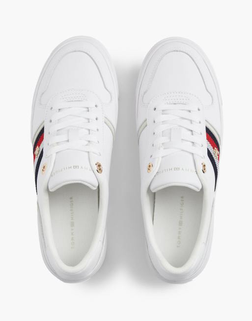 Tommy Hilfiger Global Stripe baskets à plateforme blanches, 3 de 7