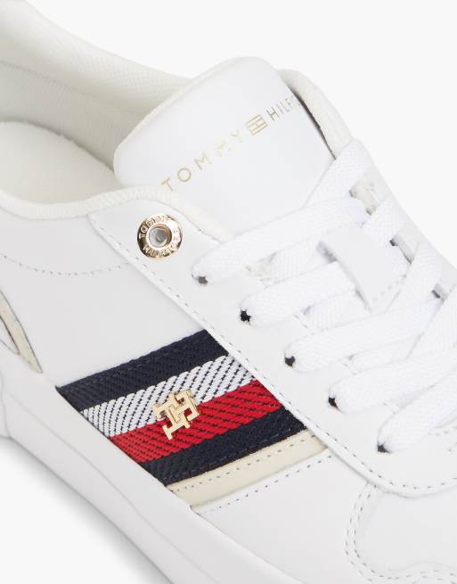 Tommy Hilfiger Global Stripe baskets à plateforme blanches, 6 de 7