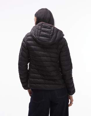 Tommy Hilfiger Global Stripe Padded Jacket In Black