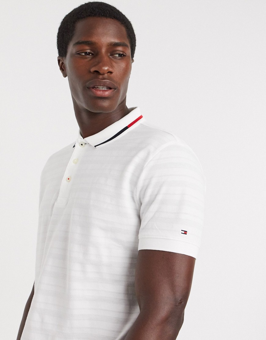 Tommy Hilfiger global tipped regular polo shirt-White