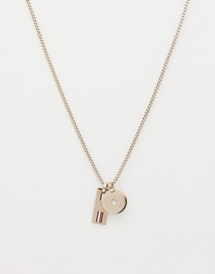 Tommy Hilfiger gold plated double tag necklace