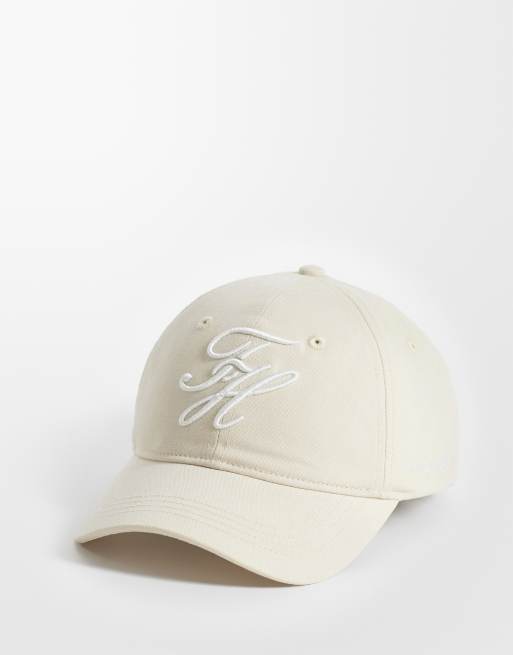 Tommy Hilfiger - Gorra color piedra con logo texto bordado