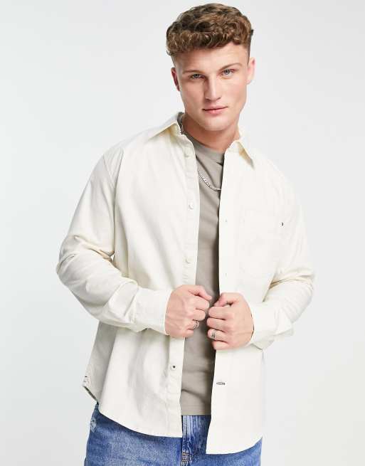 Tommy Hilfiger – Gräddvit, lätt overshirt i twill