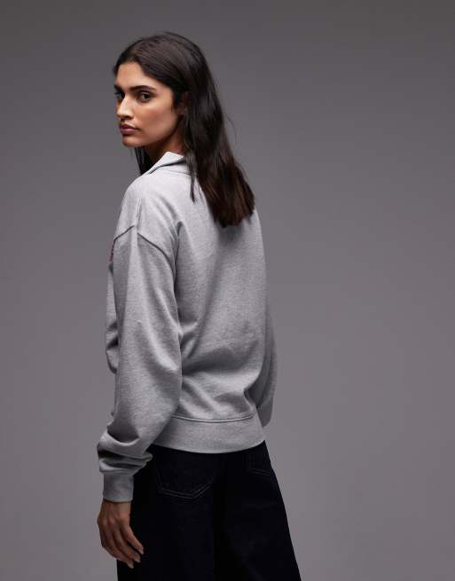 Tommy Hilfiger - Gråmeleret lounge-sweatshirt med våbenskjoldslogo, 3 af 4