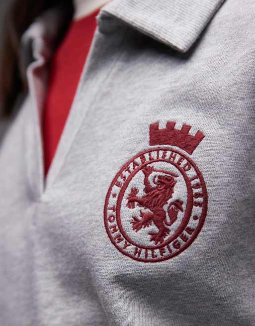 Tommy Hilfiger - Gråmeleret lounge-sweatshirt med våbenskjoldslogo, 4 af 4