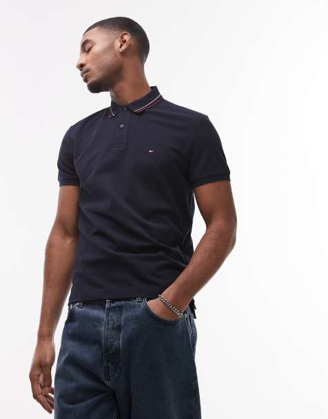 Tommy Hilfiger regular cotton polo shirt in navy