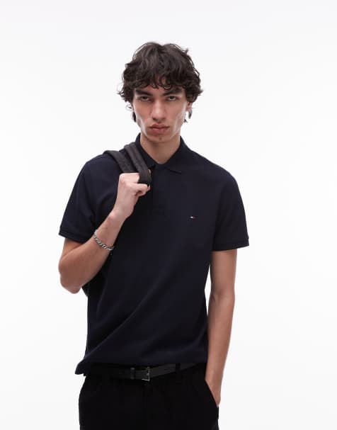 Tommy Hilfiger textured regular polo shirt in navy