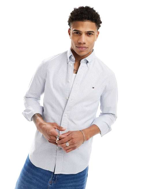 Tommy Hilfiger – Granatowa koszula oxford o regularnym kroju w paski