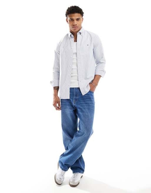 Tommy Hilfiger – Granatowa koszula oxford o regularnym kroju w paski, 2 z 4