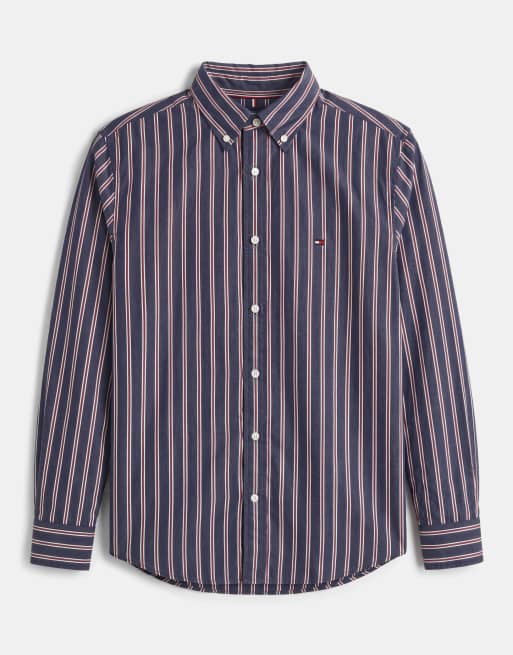 Tommy Hilfiger – Granatowa koszula popelinowa w paski, 6 z 9