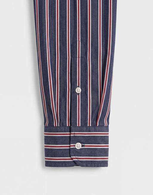 Tommy Hilfiger – Granatowa koszula popelinowa w paski, 8 z 9