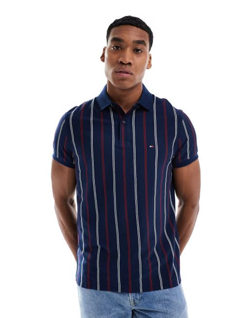 Tommy Hilfiger – Granatowa koszulka polo w białe paski, 2 z 4