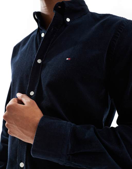 Tommy Hilfiger – Granatowa koszulka sztruksowa, 3 z 4