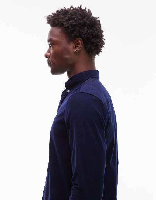 Tommy Hilfiger – Granatowa koszulka sztruksowa, 4 z 5
