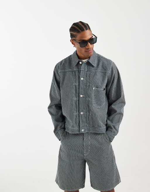 Tommy Hilfiger – Granatowy jeansowy zestaw w paski w kolorze indygo: kurtka i szorty, 2 z 2