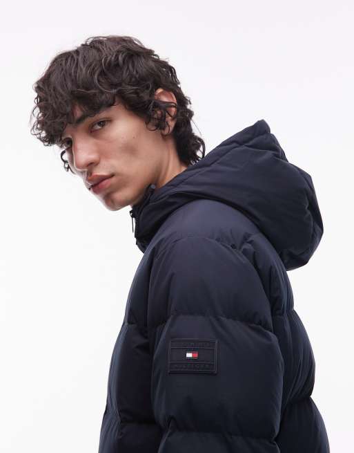 Tommy Hilfiger – Granatowa ocieplana kurtka z kapturem, 4 z 5