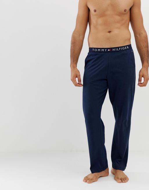 Tommy Hilfiger – Granatowe domowe joggersy z logo w pasie