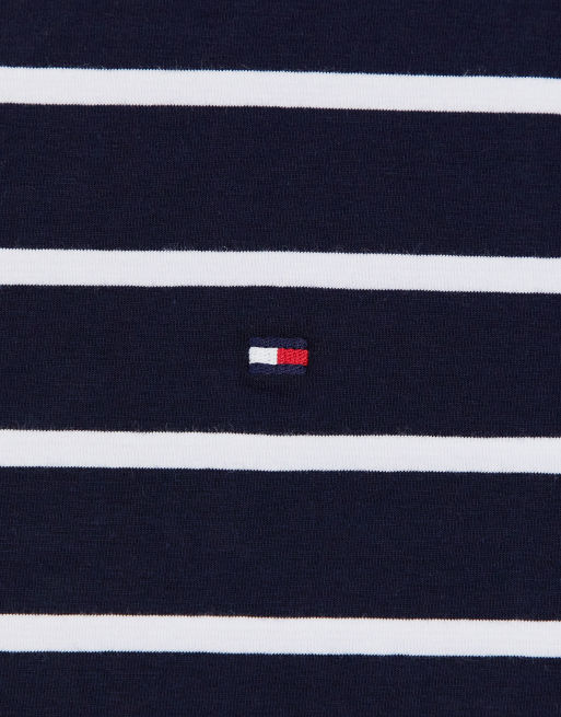 Tommy Hilfiger – Granatowy T-shirt w paski o dopasowanym kroju, 3 z 4