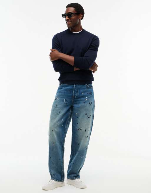 Tommy Hilfiger Grand embroidery loose jeans in keith indigo - medium wash, 2 of 7