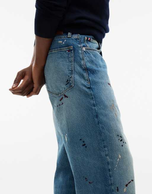 Tommy Hilfiger Grand embroidery loose jeans in keith indigo - medium wash, 5 of 7